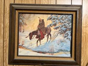 lot 1636 image: 2 paintings - Indian and mountain scene -- NBD