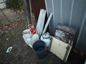 lot 1593 image: CAMP POTTYREDWHITE PORCHLINE POTCAR RAMPSPROPANE BOTTLEDOLLY.......................BY