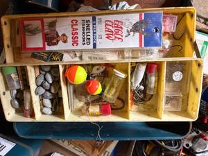 lot 1685 image: Tackle box and tackle -- NS