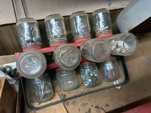 lot 1692 image: JAR ORGANIZER W MISCELLANEOUS HARDWARE- NSHOP