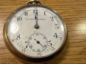 lot 1849 image: ALTRUE BUREN POCKET WATCH W BACK EMBOSSED (SWISS MANUFACTURER)(RUNS)