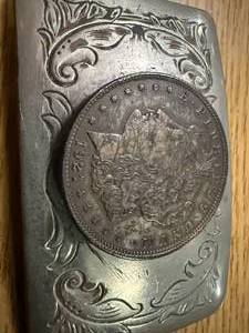 lot 1850 image: 1921 SILVER DOLLAR BELT BUCKLE