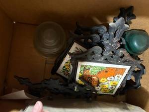 lot 1455 image: Car iron lamp holder, trivets, insulators -- GAR