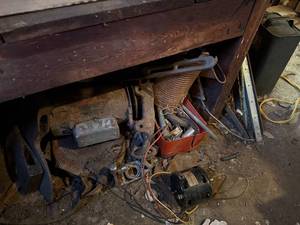 lot 1965 image: UNDER SHELF R 12-SCRAP METAL AXE HEADS-N SHOP
