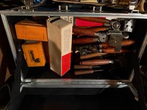 lot 2104 image: Lead ball molds set with case (15) -- NS