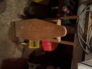 lot 2126 image: ANTIQUE WOOD SMALL IRON BOARD & WASH BOARDS- SHOP WW