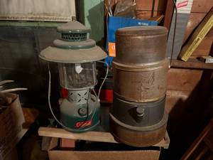 lot 2127 image: VINTAGE COLEMAN LANTERN & SPORTS HEATER- SHOP WW