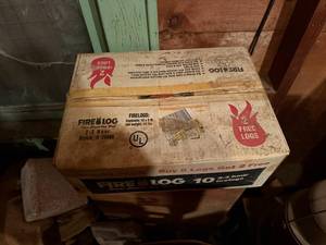 lot 2142 image: NEW BOX OF FIRE LOGS (10, 2-3 HOUR BURN)- SHOP WW