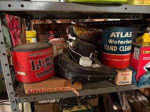 lot 2158 image: SHELF OF MISCELLANEOUS SHOP SUPPLIES- SHOP WW