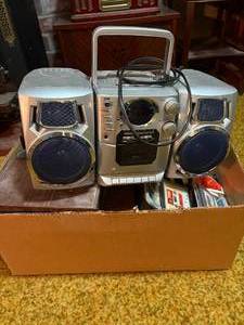 lot 2239 image: BOOM BOX (FURABRAND), MISCELLANEOUS CASSETTE TAPES W CASES- LR