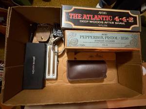 lot 2266 image: VINTAGE- TRAIN WHISTLES, BELT BUCKLES, INK PEN SETS, AVON BOTTLES & MORE- LR