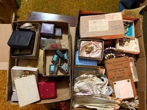 lot 2273 image: TWO (2) BOXES OF COSTUME JEWELRY- LR