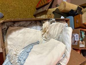 lot 2280 image: PLASTIC TABLE CLOTH, CURTAINS, TWO (2) PACKAGES OF MENS UNDERWEAR UNOPENED)-LR