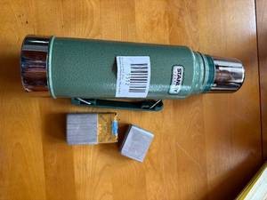 lot 1512 image: Stanley thermos, antique cigarette box -- DR