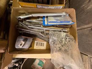 lot 1945 image: Crescent wrenches, misc. tools, screws -- NS