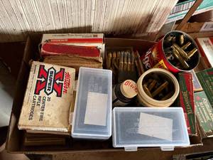 lot 1797 image: Box of 30.6 misc. ammo & empty brass -- BY