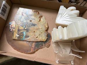 lot 1491 image: Marble book end and Indian painting -- BP