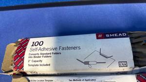 lot 19 image: (3) Smead Self-Adhesive Folder Fasteners 100-Pack - Retail $12