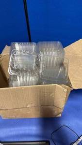 lot 39 image: Clear Plastic Food Storage Containers - Bulk Pack - Retail $15