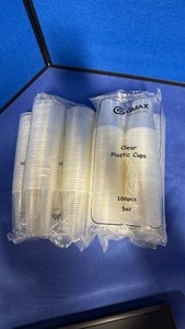 lot 73 image: Gen Max 5oz Clear Plastic Cups - 100 Count - Retail $8