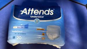 lot 83 image: Attends YouthSmall Protective Underwear - Retail $15