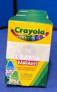 lot 98 image: Crayola Crayon Bandaids 6 boxes - Retail $5