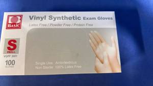 lot 99 image: Basic Vinyl Exam Gloves Small - 100 Count - Retail $12