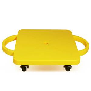 lot 1433 image: GSE Games & Sports Expert Yellow Gym Floor Scooter Board with Handles, Sitting Scooter for Kids Indoor Play, Fun Scoot Board