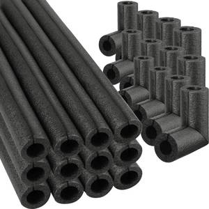 lot 2044 image: 8 Pack Elbow Pipe Insulation Foam Tube Outdoor Wrap Black Pipe Covers Elbow Insulation Tubing Water Foam Covers for Outdoor Winter Irrigation, Sprinkler (1 Inch)