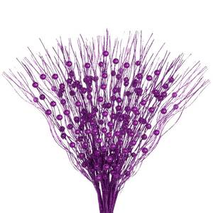 lot 2055 image: Jmkcoz 12 Pack Christmas Glitter Curly Spray Picks Berry Stems Wispy Willow Christmas Berry Picks Sprays Glittered Twigs for Christmas Tree Topper Wreath Garland Decoration Floral Arrangement (Purple)