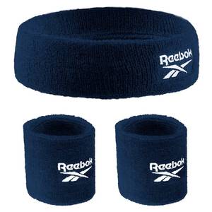 lot 6302 image: 3pc Unisex Athletic Sweatband Set - 2.25in Workout Headband & 3.25in Wristbands wStay Dry Technology, Terry Cloth Band Moisture-Wicking Fabric  Quality Fitness Accessories for Active Comfort-Reebok