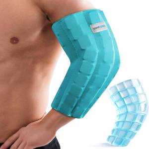 lot 6311 image: Comfcube Elbow Ice Pack for Tendonitis & Tennis Elbow, 2 Hours Long Lasting Cold Compression Flexible Ice Pack Wrap Sleeve, Pain Relief for Golfers Arm, Arthritis, Injuries