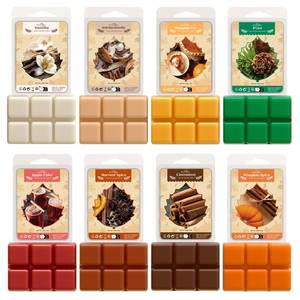 lot 6329 image: SNOWSEN Fall Wax Melts, 8 Pack Scented Wax Cubes, Soy Wax Cubes Strong Autumn Scent, Wax Melts Tarts for Warmer - Pumpkin Pie, Cinnamon, Harvest Spice, Apple Cider and More, Colored Wax Melt Gift Set