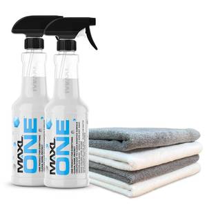 lot 6334 image: MAXLONE �� Car Spray with Triphene� Technology, Quick Spray & Wipe All Purpose Waterless Detailer - Clean, Shine, Protect Paint, Glass, Wheels, Trim Without Pre-Washing (2, 20oz w 4 Micro Fiber Cloth)