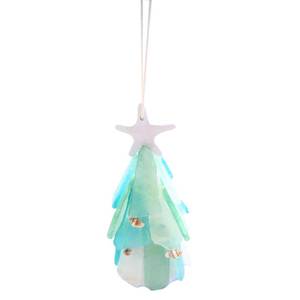 lot 6337 image: Sea Glass Christmas Tree Ornament, Holiday Decoration, Nautical Theme, 4.75 Inches