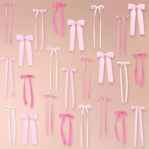 lot 6363 image: 40Pcs Pink Bow Wall Decor, DIY Bow Photo Backdrop, Ribbon Bows Garland, Pink Bows Party Decor for Women Girls Birthday, Baby Shower, Bachelorette Wedding Party, Room Bedroom Valentines Day Decor