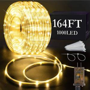 lot 7097 image: KNONEW 164FT 1000LED Rope Lights for Outside,Outdoor String Lights Waterproof 8 Modes Clear Tube Light for Indoor,Bedroom,Wedding,Garden,Patio,Christmas,Tree,Rv,Holiday Decoration(Warm White)
