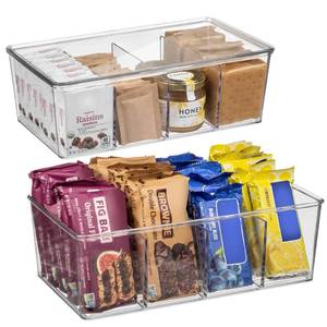 lot 7112 image: ClearSpace Pantry Organization and Storage Bins with Removable Dividers & Lids �� Perfect Pantry Organizers or Kitchen Organization �� Refrigerator Organizer Bins, Cabinet Organizers, 2 Pack