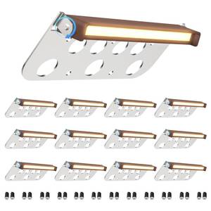 lot 7115 image: Taoesy 12 Pack 7 Inch Retaining Wall Lights, 5W 2700K Soft White LED Hardscape Lighting, 12V ACDC Low Voltage Step Light, IP65 Waterproof Outdoor Landscape Lighting for Patio Walls Stairs, ETL