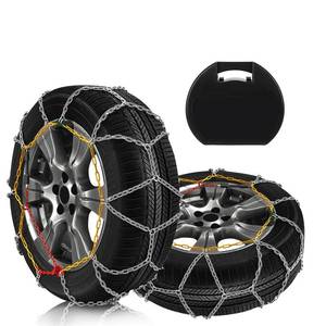 lot 7128 image: SCITOO KN140 Snow Chains Quick Easy Installation,Tire Traction Chain for Car Pickup Trucks SUV,Adjustable Universal Emergency Thickening Tire Width 235 245 255 265 275(151617181920)-Set of 2