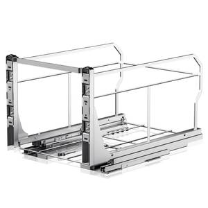lot 7136 image: Pull Out Trash Can Under Cabinet with Push to Open Slides, Insputer Heavy Duty Under Sink Garbage Can Kit for Kitchen, Laundry, Not Included Bin, Requires 15 W X 18 D Cabinet, has Installation video