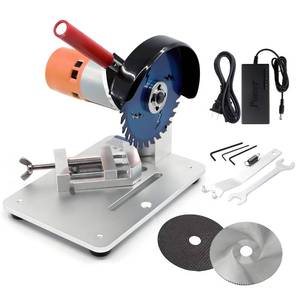 lot 7167 image: WQV Mini Miter Saw, 775 Motor Cut Off Mini Chop Saw, 4 inch Circular Saw with Angle Adjustable Vise & 3 Blades for Craftsman DIY Crafts Hobby PVC Wood Cutting, Adjustable Speed