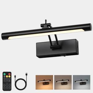 lot 7178 image: 7Degobii Wireless Picture Light for Wall Battery Powered Picture Light with Remote and Timer,12in Gallery Lights Black 3CCT Rechargeable Art Light Adjustable LED Display Lighting