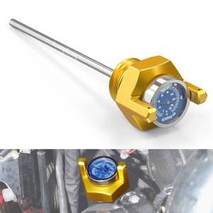 lot 8002 image: NICECNC Gold Oil Dipstick with Gauge Oil Level Indicator Compatible with Harley Road King FLHR 2017-2024, Electra Glide Standard FLHT 2017-2023, Replacement for 62700136, See Fitment