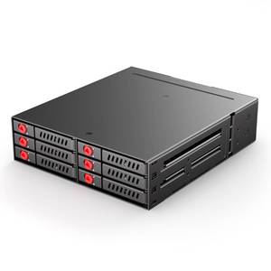lot 8007 image: Sata HDD & SSD Hot Swap Cage, 6 Bay Hard Drive Dock for 5.25�� Enclosure, 6 Bay Hard Drive Station with Colling Fans