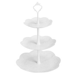 lot 8008 image: Coitak 3 Tier Cupcake Stand, Plastic Tiered Serving Stand, Dessert Tower Tray for Tea Party, Baby Shower and Wedding (Pure White) (Plastic)
