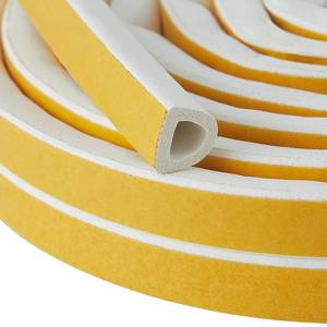lot 8016 image: QDiShi White D-Shape Weather Stripping Seal Strip 20FT Door Window Gap Filler Insulation Trim for Exterior Door Frame, Self-Adhesive Backing Seals Large Gap (from 516 to 1532 inch)