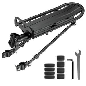 lot 8020 image: Bike Rear Rack Retractable Aluminum Alloy Bicycle Cargo Rack Mount Cycle Luggage Carrier Rear Seat Post Rack, Max Weight 55lb