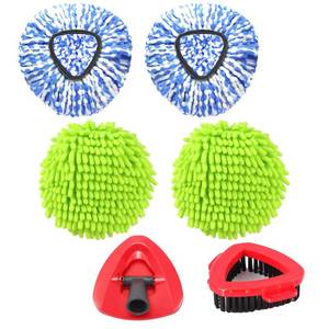 lot 8032 image: YZJAJZY Mop Heads Replacements for OCedar RinseClean 2 Tank Spin Mop System, Mop Replace Head with 2 Microfiber Mop Head Refills, 2 Chenille Mop Pads,1 Scrub Brush, and 1 Mop Base Set Combo
