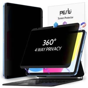 lot 8036 image: Peslv 4 Way Magnetic Privacy Screen Protector for iPad 10th Gen 2022 10.9 & iPad 11th Gen A16 2025 11, Removable 360 Spy Private Filter, Anti Blue Light Glare Bubble-Free Black Security Protector